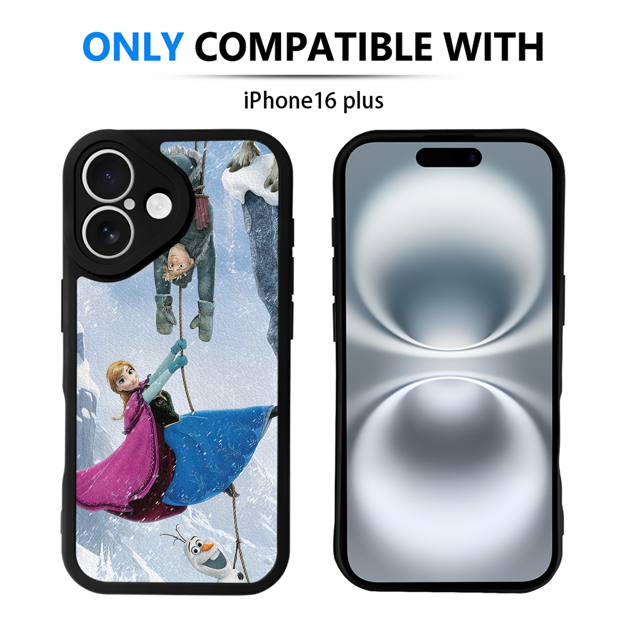 （画像用） アナと雪の女王 アンナ エルサ Frozen Anna Elsa 【iPhone 16シリーズ対応】シリコンスマホケース（レザー調） 材質：シリコン